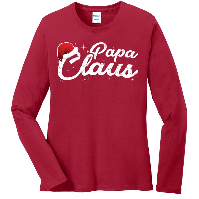 Christmas: Papa Claus Ladies Long Sleeve Shirt