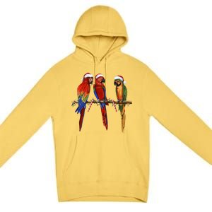 Christmas Parrots Premium Pullover Hoodie