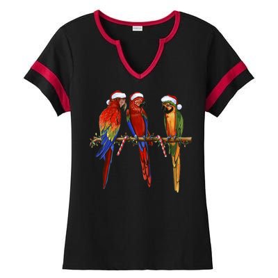 Christmas Parrots Ladies Halftime Notch Neck Tee