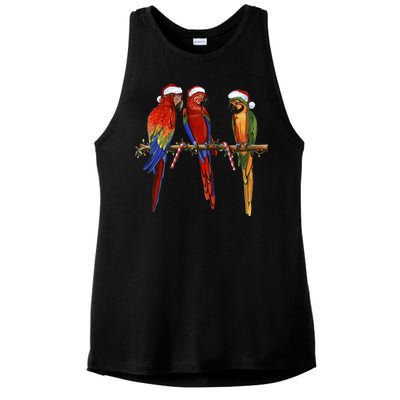 Christmas Parrots Ladies PosiCharge Tri-Blend Wicking Tank