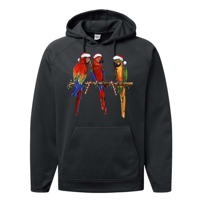 Christmas Parrots Performance Fleece Hoodie