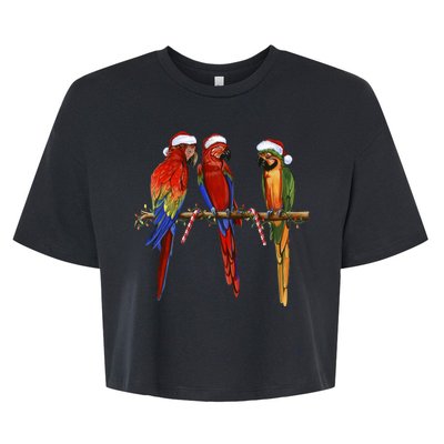 Christmas Parrots Bella+Canvas Jersey Crop Tee