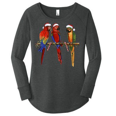 Christmas Parrots Women's Perfect Tri Tunic Long Sleeve Shirt