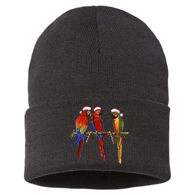 Christmas Parrots Sustainable Knit Beanie