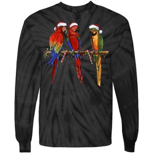 Christmas Parrots Tie-Dye Long Sleeve Shirt