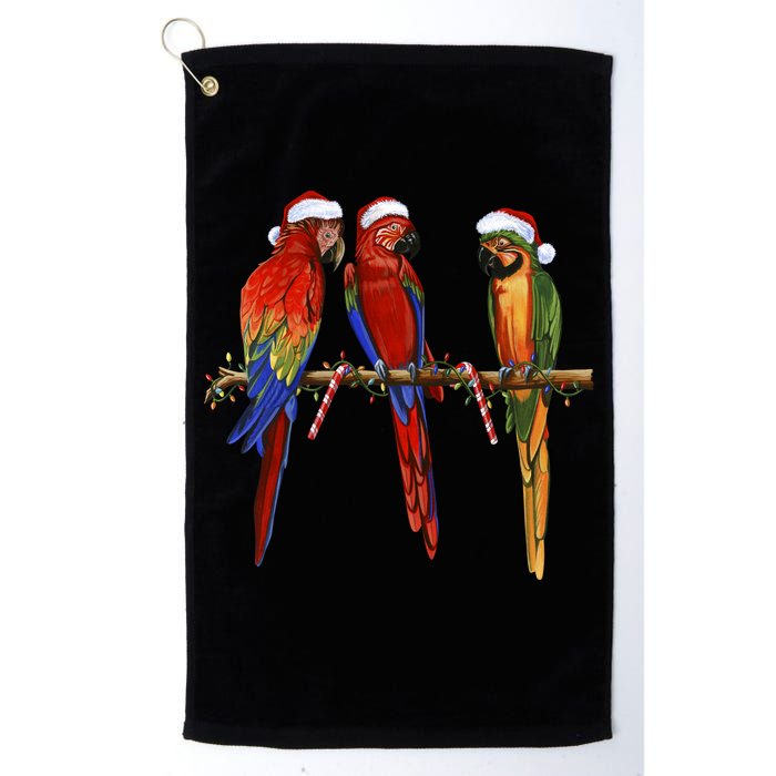 Christmas Parrots Golf Towel