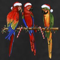 Christmas Parrots Golf Towel
