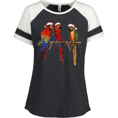 Christmas Parrots Enza Ladies Jersey Colorblock Tee