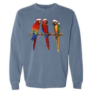 Christmas Parrots Garment-Dyed Sweatshirt