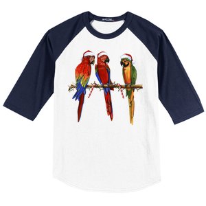 Christmas Parrots Baseball Sleeve Shirt