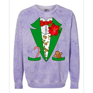 Christmas Party Tuxedo Suit Top Colorblast Crewneck Sweatshirt