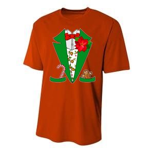 Christmas Party Tuxedo Suit Top Youth Performance Sprint T-Shirt