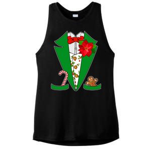 Christmas Party Tuxedo Suit Top Ladies PosiCharge Tri-Blend Wicking Tank