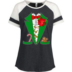 Christmas Party Tuxedo Suit Top Enza Ladies Jersey Colorblock Tee