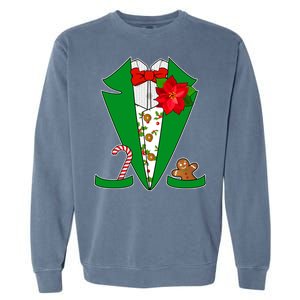 Christmas Party Tuxedo Suit Top Garment-Dyed Sweatshirt