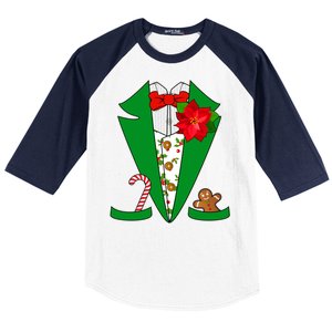 Christmas Party Tuxedo Suit Top Baseball Sleeve Shirt