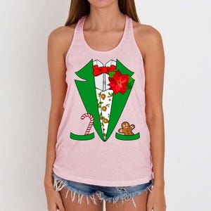 Christmas Party Tuxedo Suit Top Women's Knotted Racerback Tank