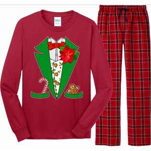 Christmas Party Tuxedo Suit Top Long Sleeve Pajama Set