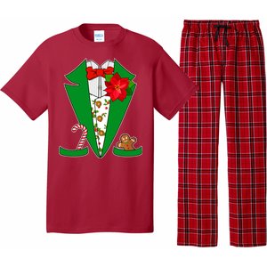 Christmas Party Tuxedo Suit Top Pajama Set