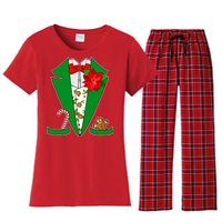 Christmas Party Tuxedo Suit Top Women's Flannel Pajama Set