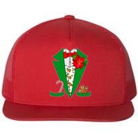 Christmas Party Tuxedo Suit Top Flat Bill Trucker Hat