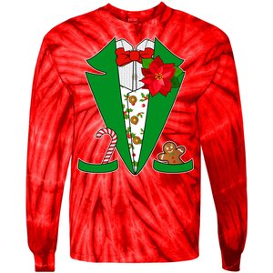 Christmas Party Tuxedo Suit Top Tie-Dye Long Sleeve Shirt