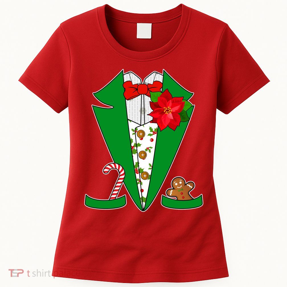 Christmas Party Tuxedo Suit Top Women's T-Shirt