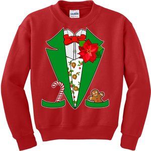 Christmas Party Tuxedo Suit Top Kids Sweatshirt