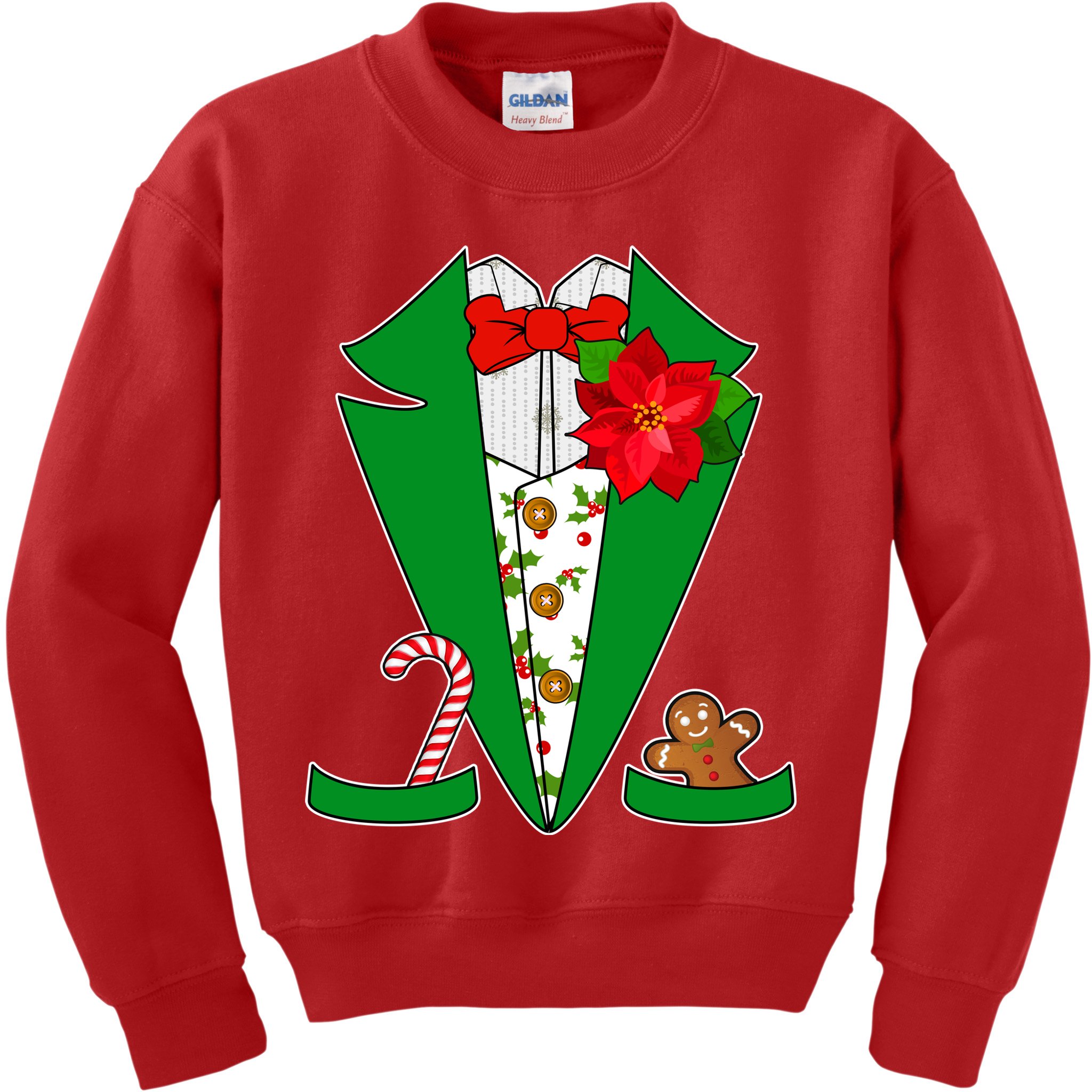 Christmas Party Tuxedo Suit Top Kids Sweatshirt