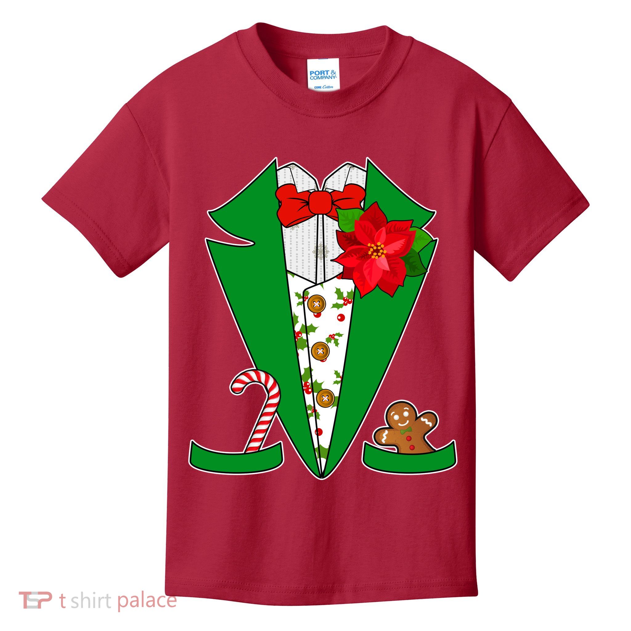 Christmas Party Tuxedo Suit Top Kids T-Shirt