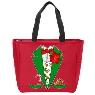 Christmas Party Tuxedo Suit Top Zip Tote Bag