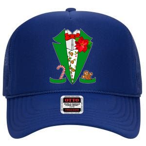 Christmas Party Tuxedo Suit Top High Crown Mesh Back Trucker Hat