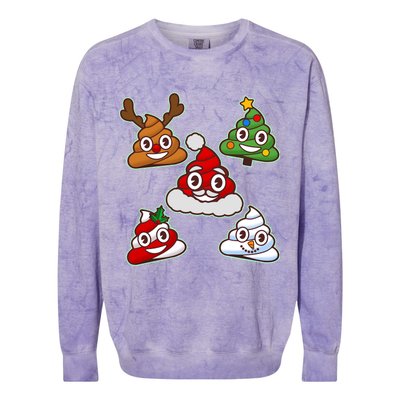 Christmas Poop Emoji Group Colorblast Crewneck Sweatshirt