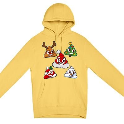 Christmas Poop Emoji Group Premium Pullover Hoodie