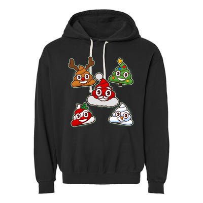 Christmas Poop Emoji Group Garment-Dyed Fleece Hoodie