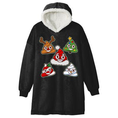 Christmas Poop Emoji Group Hooded Wearable Blanket