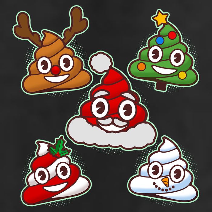 Christmas Poop Emoji Group Adult Drive Performance Visor