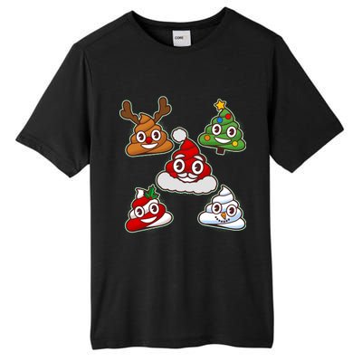 Christmas Poop Emoji Group Tall Fusion ChromaSoft Performance T-Shirt