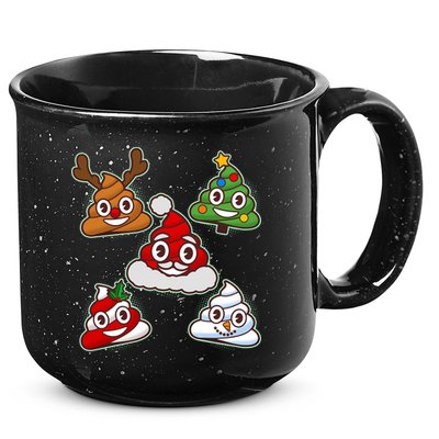 Christmas Poop Emoji Group 15oz Campfire Ceramic Mug