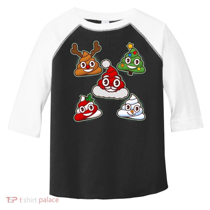 Christmas Poop Emoji Group Toddler Fine Jersey T-Shirt