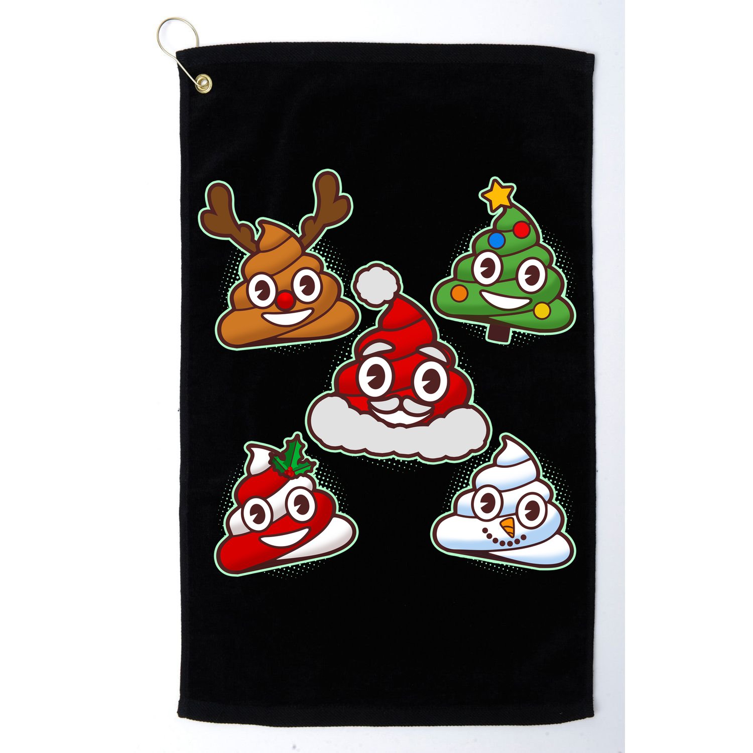 Christmas Poop Emoji Group Golf Towel