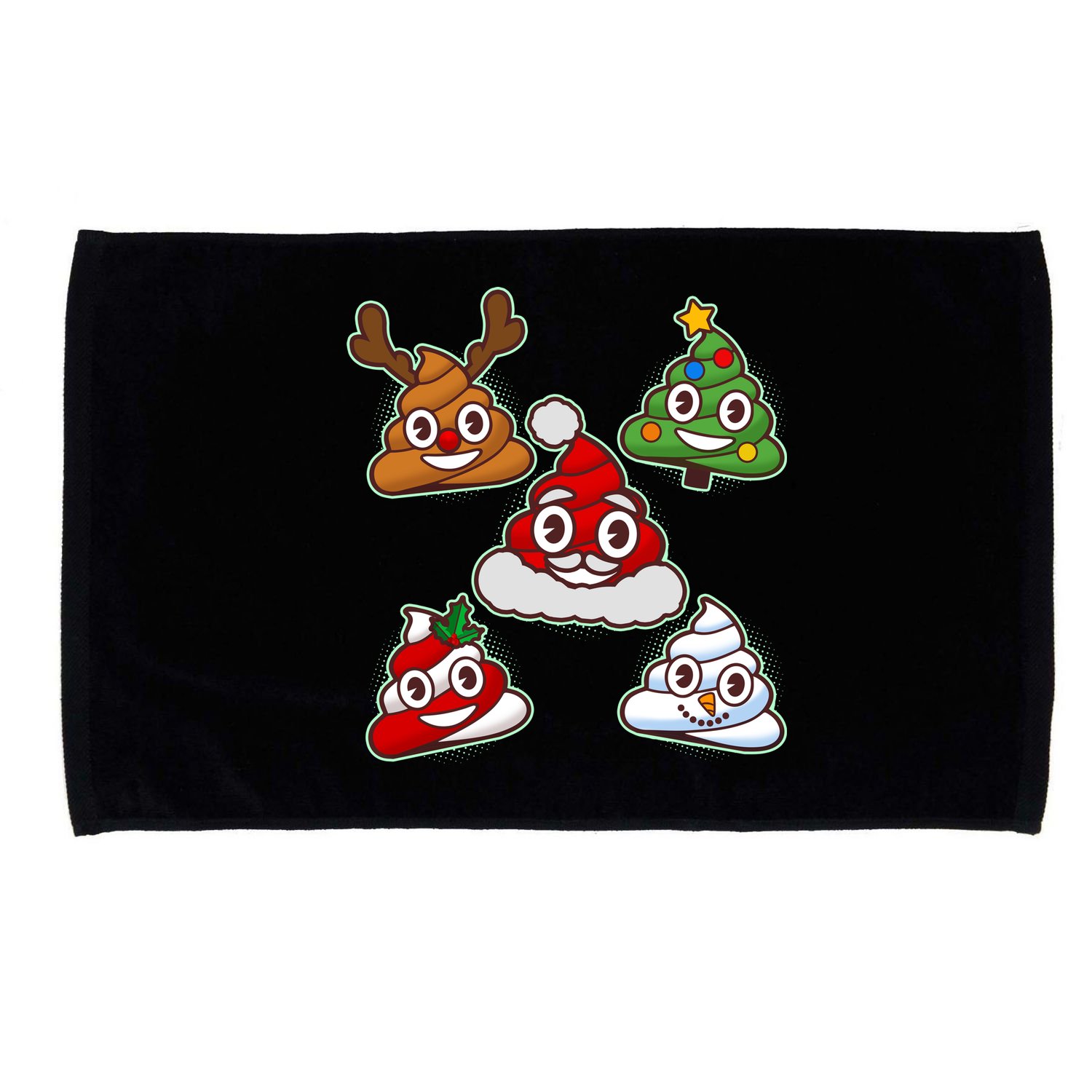 Christmas Poop Emoji Group Microfiber Hand Towel