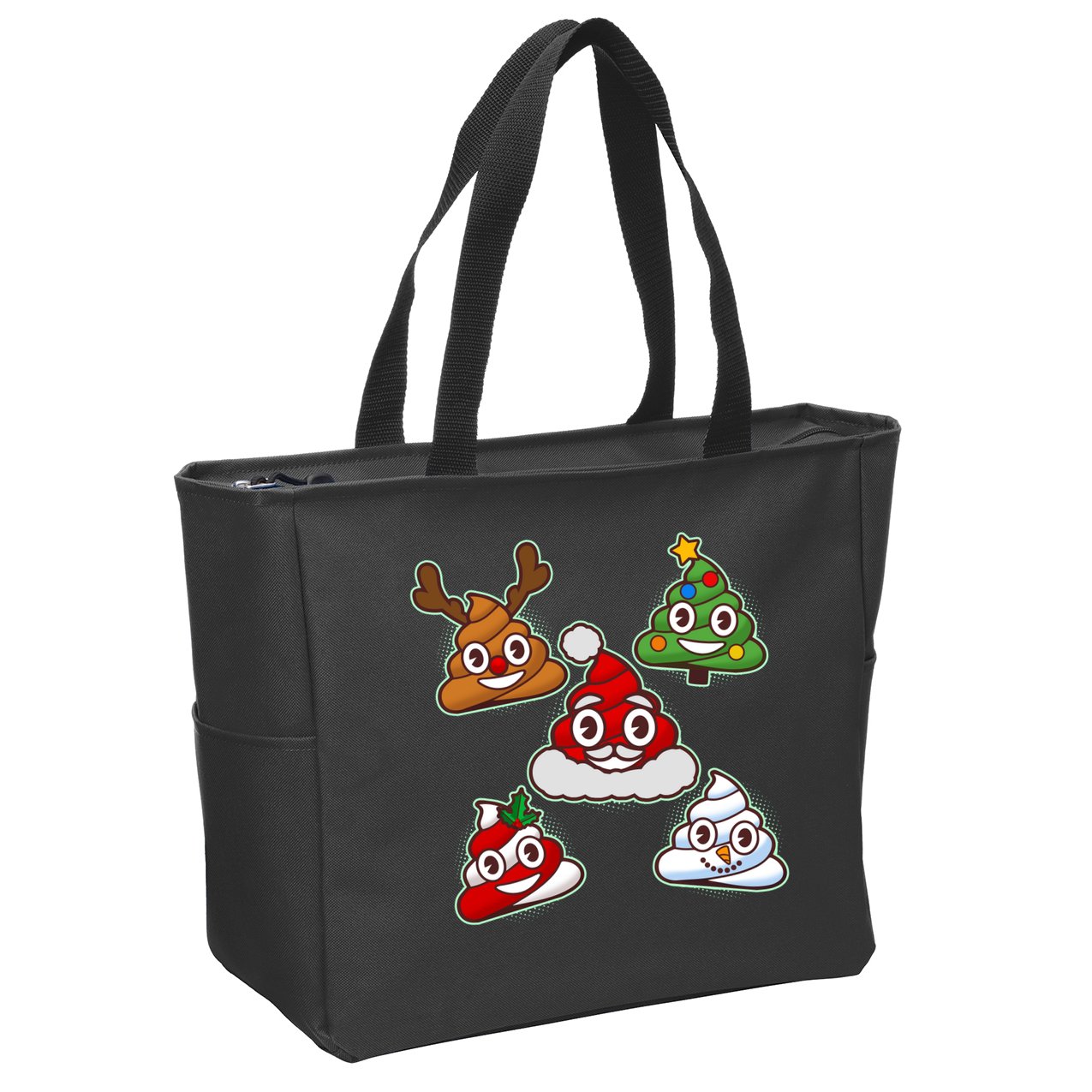 Christmas Poop Emoji Group Zip Tote Bag