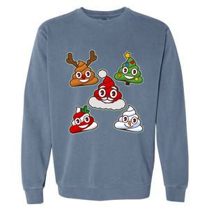 Christmas Poop Emoji Group Garment-Dyed Sweatshirt