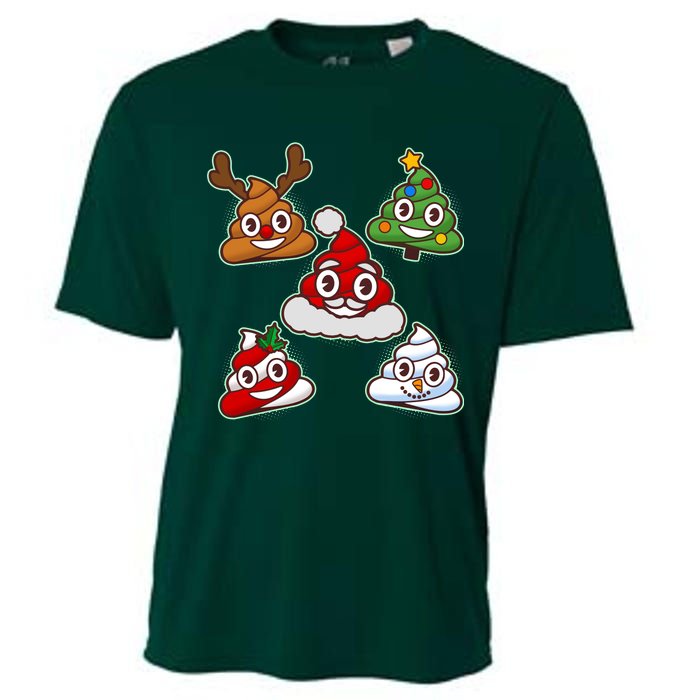 Christmas Poop Emoji Group Cooling Performance Crew T-Shirt