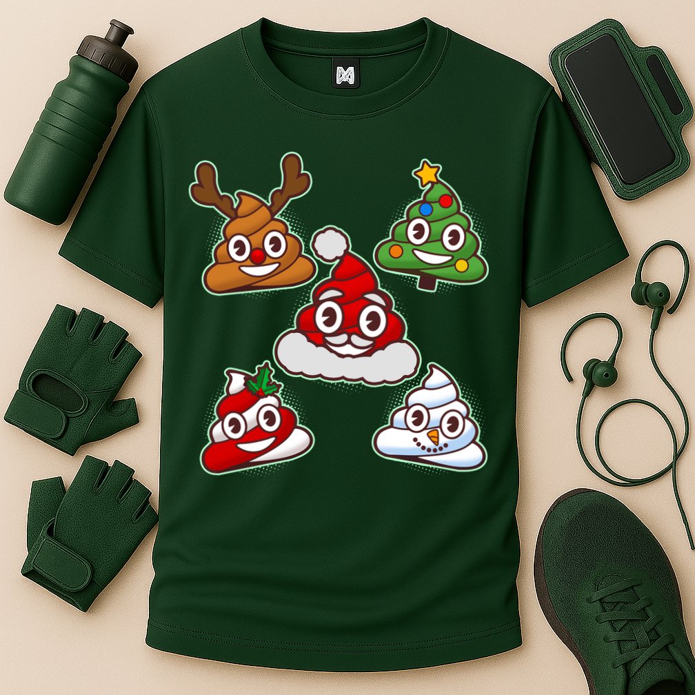 Christmas Poop Emoji Group Cooling Performance Crew T-Shirt