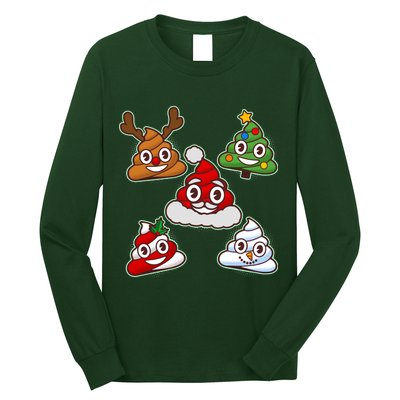 Christmas Poop Emoji Group Long Sleeve Shirt