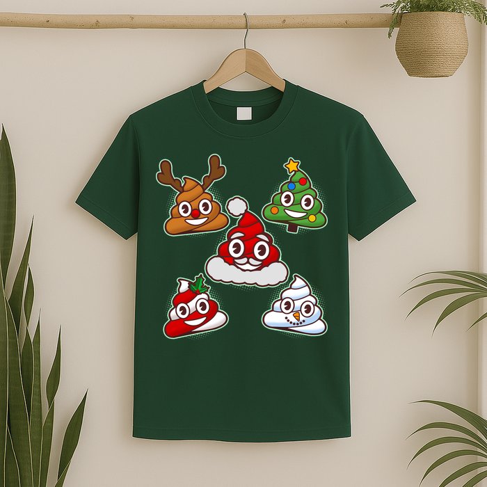 Christmas Poop Emoji Group T-Shirt