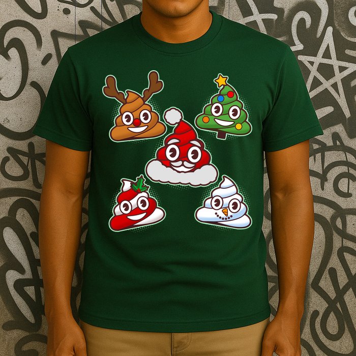 Christmas Poop Emoji Group T-Shirt