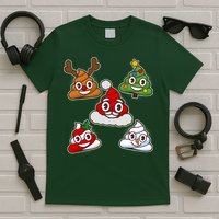 Christmas Poop Emoji Group T-Shirt